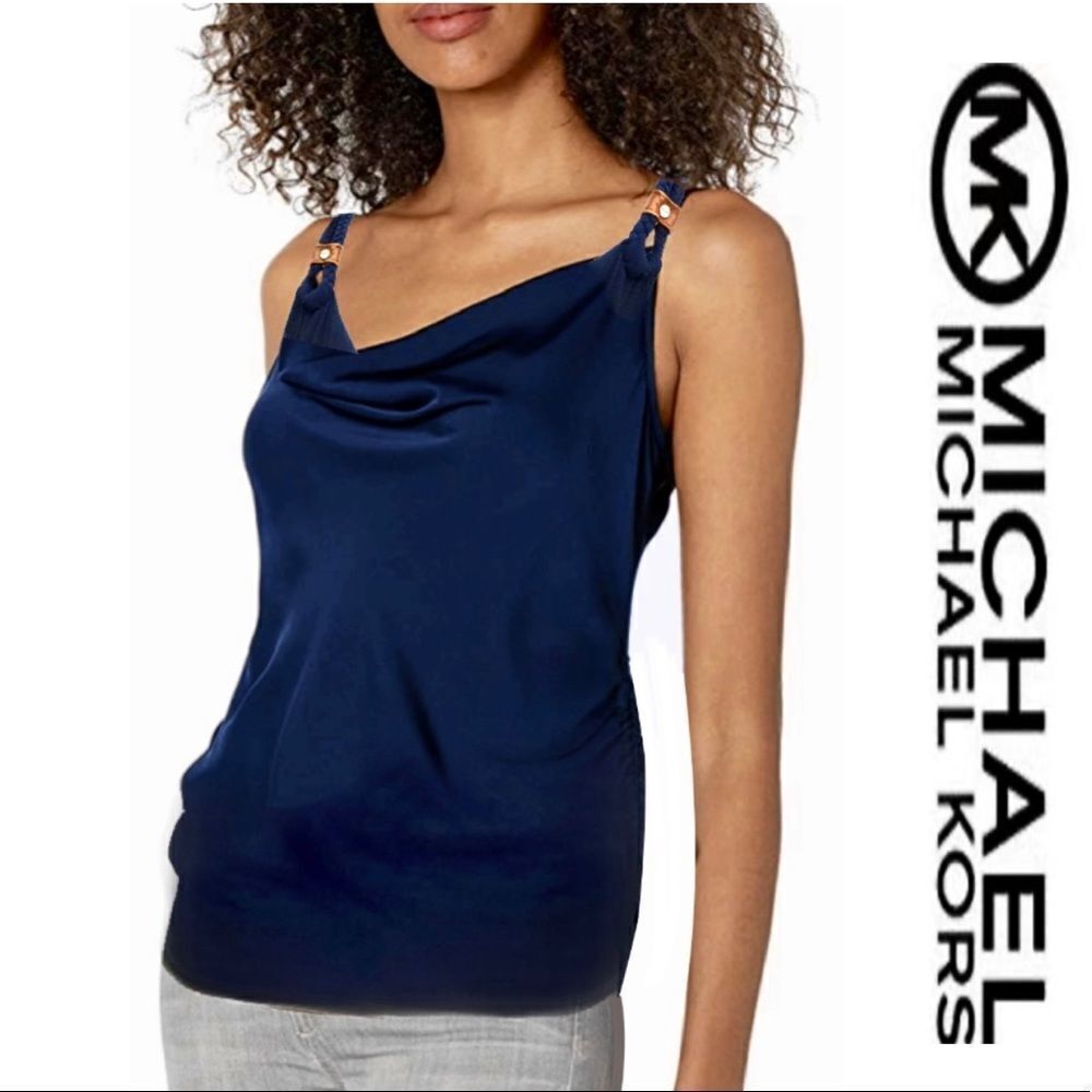 Michael Kors Braided Cowl Neck Tank Top